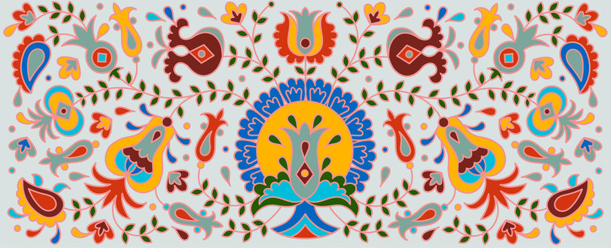 Vector hand drawn National crimean tatar pattern illustration 