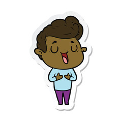 sticker of a happy cartoon man