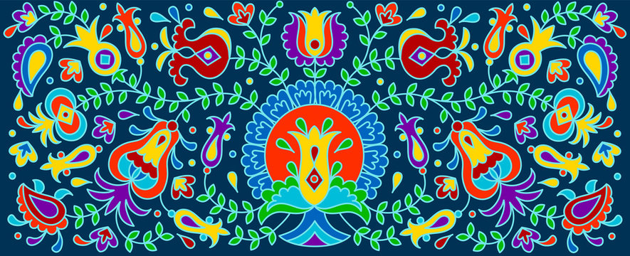 Vector hand drawn National crimean tatar pattern illustration 