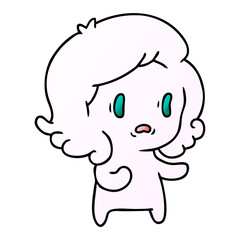 gradient cartoon of kawaii scary ghost