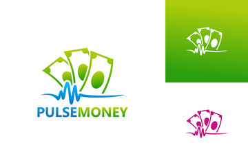 Pulse Money Logo Template Design Vector, Emblem, Design Concept, Creative Symbol, Icon