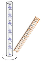 A ruler from a tree for measuring length and a mazurka is a graduated cylinder, a device for use in math and physics classes.