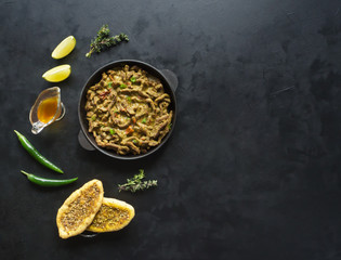 Spicy Indian Beef Curry. Indian dish with meat.