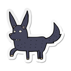 sticker of a cartoon wild dog