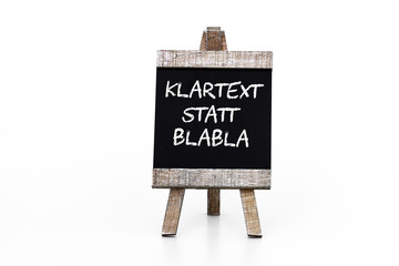 Klartext statt blabla
