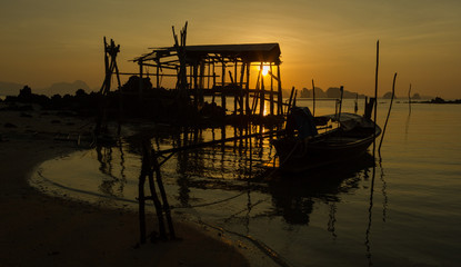 Fototapeta na wymiar Sunrise in Koh Yao Noi, Phang Nga Province, Thailand