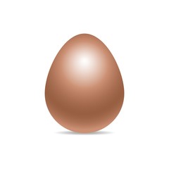 Vector single fresh realistic chiken egg isolated on white background with soft shadow. Perfect Easter holiday template.Three-dimensional illustration. Eps 10.