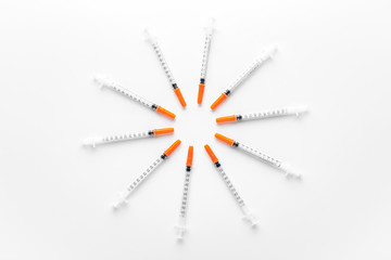 insulin syringes, loading concept for a medical site