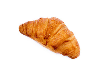  Fresh buttery croissant isolated on white background