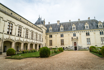 Fototapeta na wymiar BrezÃ© castle aisles and gardens in Maine et Loire
