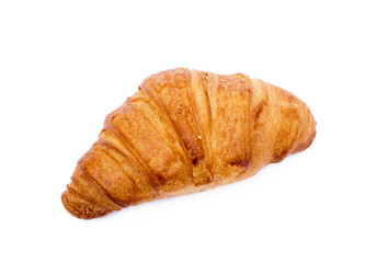 Fresh buttery croissant isolated on white background