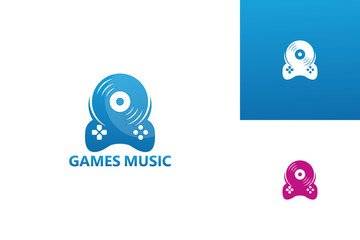 Games Music Logo Template Design Vector, Emblem, Design Concept, Creative Symbol, Icon
