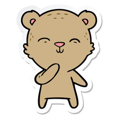 sticker of a happy cartoon bear