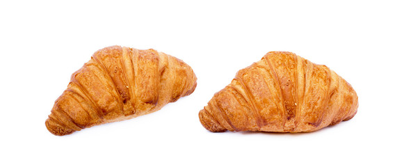 Fresh buttery croissant isolated on white background