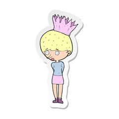 sticker of a cartoon person wearing crown