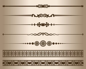 Fototapeta premium Decorative elements. Design elements - decorative line dividers and ornaments. Vector illustration.