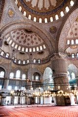Fototapeta na wymiar world locations,Asia,Europe,turkey,marmara,istanbul,Sultanahmet mosque,blue mosque,interior