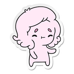 sticker cartoon of a kawaii cute ghost