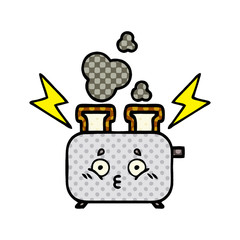 comic book style cartoon of a toaster