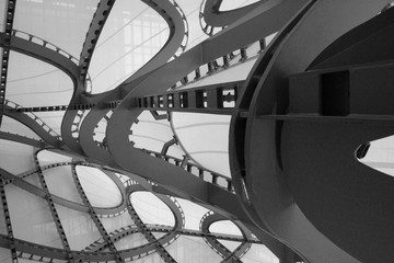 Particolare edificio moderno ferro e vetro