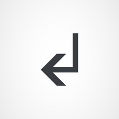 Left Round Angle Arrow, arrow icon