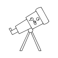 line drawing cartoon telescope