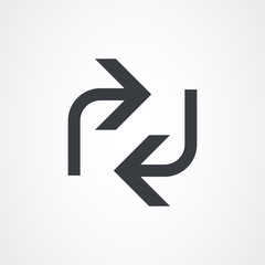 Two Curve Thin Arrow, arrow icon