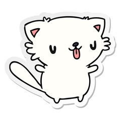 sticker cartoon of cute kawaii cat