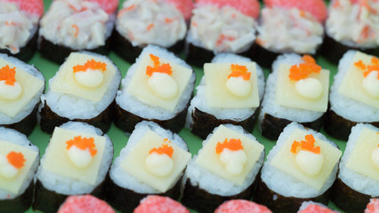 Thai street food sushi close up