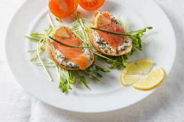 Ricotta and salmon.
