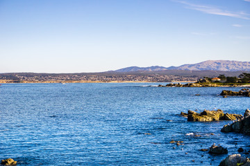 View towards Monterey bay from Lovers Point, Pacific Grove, California