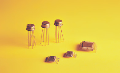 electronic chip and radio components