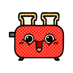 comic book style cartoon of a toaster