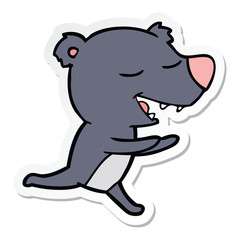 sticker of a cartoon bear