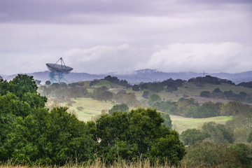 Pouring rain in the hills around the Stanford Dish, Palo Alto, San Francisco bay area, California