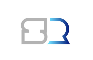 blue grey alphabet letter logo combination design
