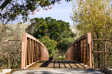 Bridge in Sycamore Grove park, Livermore, east San Francisco bay area, California