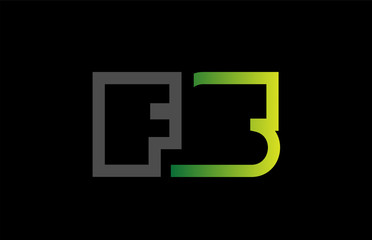 Obraz premium green black grey alphabet letter logo combination design