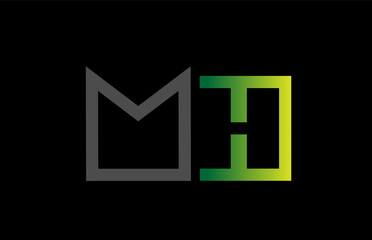 green black grey alphabet letter logo combination design