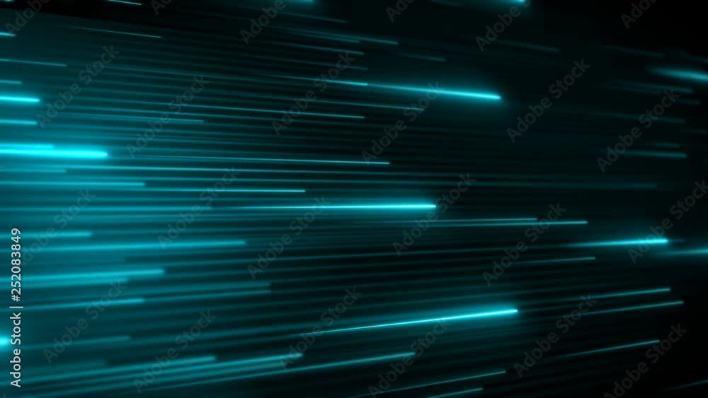 Poster horizontal neon stripes. abstract background. bright shiny lines in a cyberspace. futuristic data fl