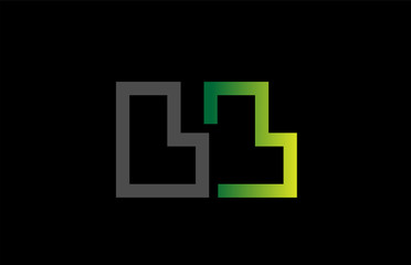 green black grey alphabet letter logo combination design