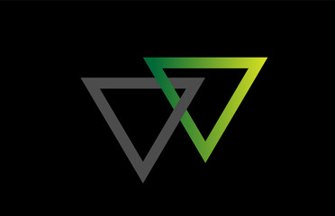 green black grey alphabet letter logo combination design