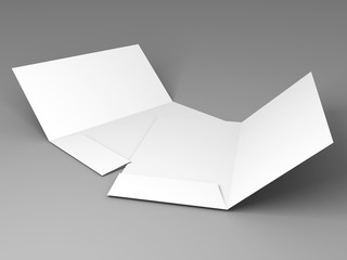 Blank white folder brochure template mockup