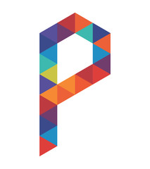 Letter p - Logo Design, Multicolored p Icon design