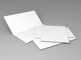 Blank white folder brochure template mockup