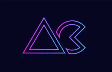 blue pink alphabet letter logo combination ac a c design