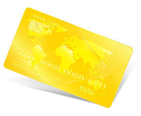 Vector drawing of a bank card white background