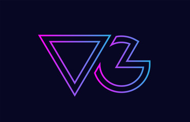 Fototapeta premium blue pink alphabet letter logo combination design