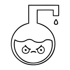 line drawing cartoon science experiment