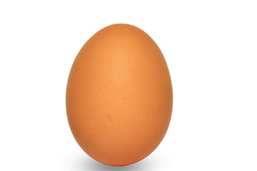 Raw brown chicken eggs on white background 